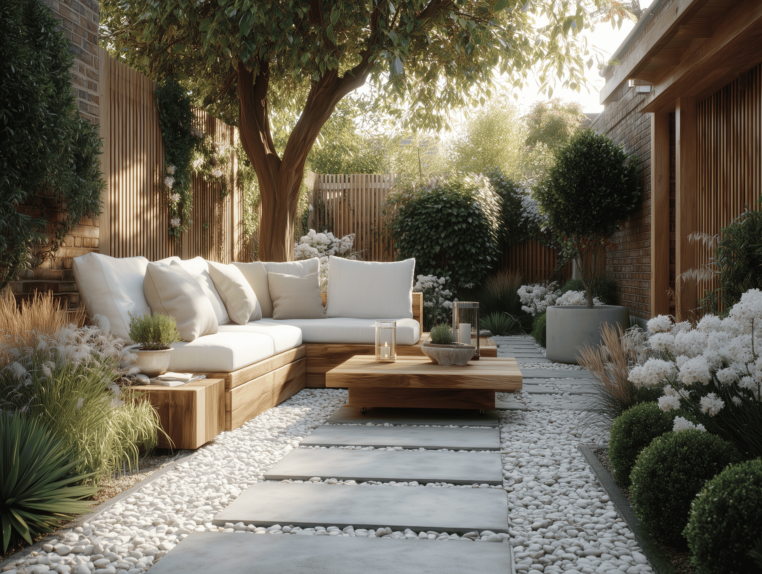 A vibrant, environmentally conscious garden, showcasing the Chicken Road's sustainable trends.